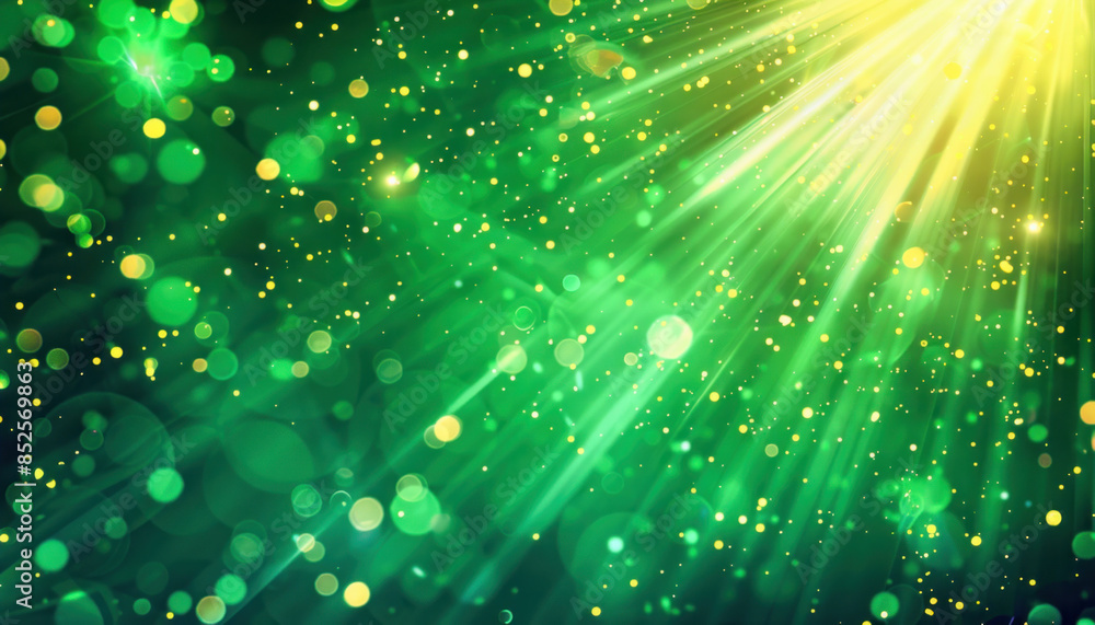 Aufkleber the sun shines through green and gold sparkles, creating a mesmerizing visual effect