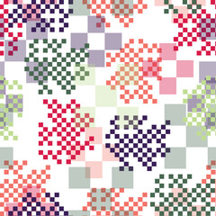 Contemporary art seamless pattern background. Trendy graphic design for out clothes test equipment, interior, wallpaper shape multicolor paint blue sky.