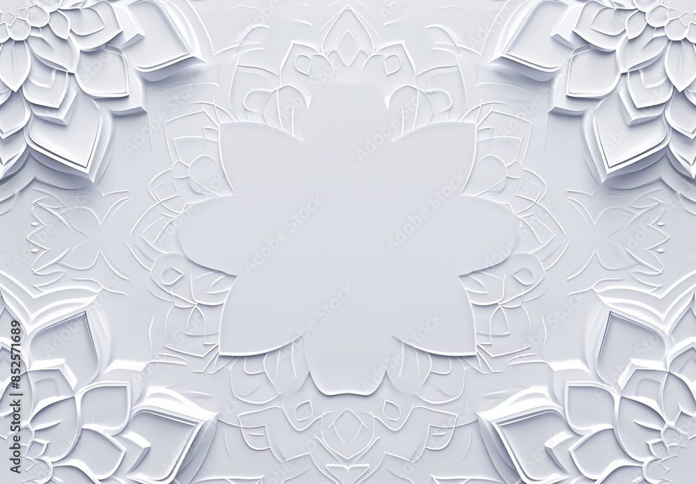 Poster light gray background with subtle islamic geometric patterns
