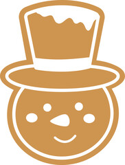 Gingerbread Snowman Head Cookie