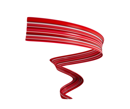 Red spiral 3d Ribbon isolated on white Background 3d illustration
