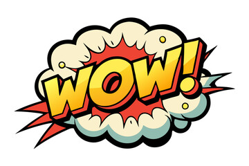 Pop art style WOW Comic book cloud in the middle vector  illustration 
