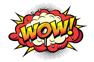 Pop art style WOW Comic book cloud in the middle vector  illustration 
