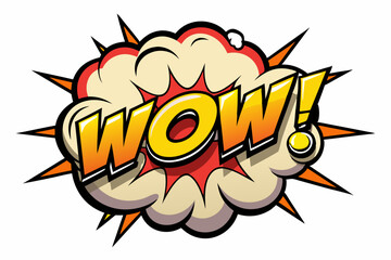 Pop art style WOW Comic book cloud in the middle vector  illustration 
