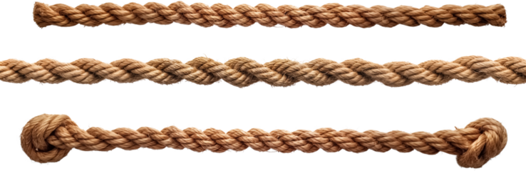 close up of rope isolated on transparent background PNG, straight Craft rope PNG scrapbook