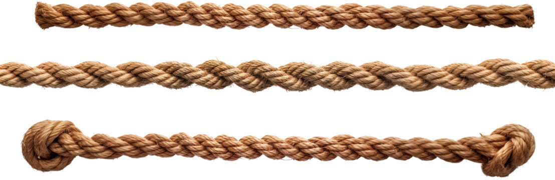 close up of rope isolated on transparent background PNG, straight Craft rope PNG scrapbook