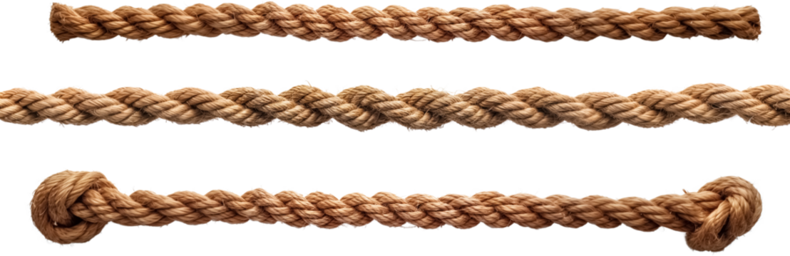 close up of rope isolated on transparent background PNG, straight Craft rope PNG scrapbook