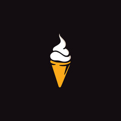 ice cream sweet delicious snack logo vector illustration template design