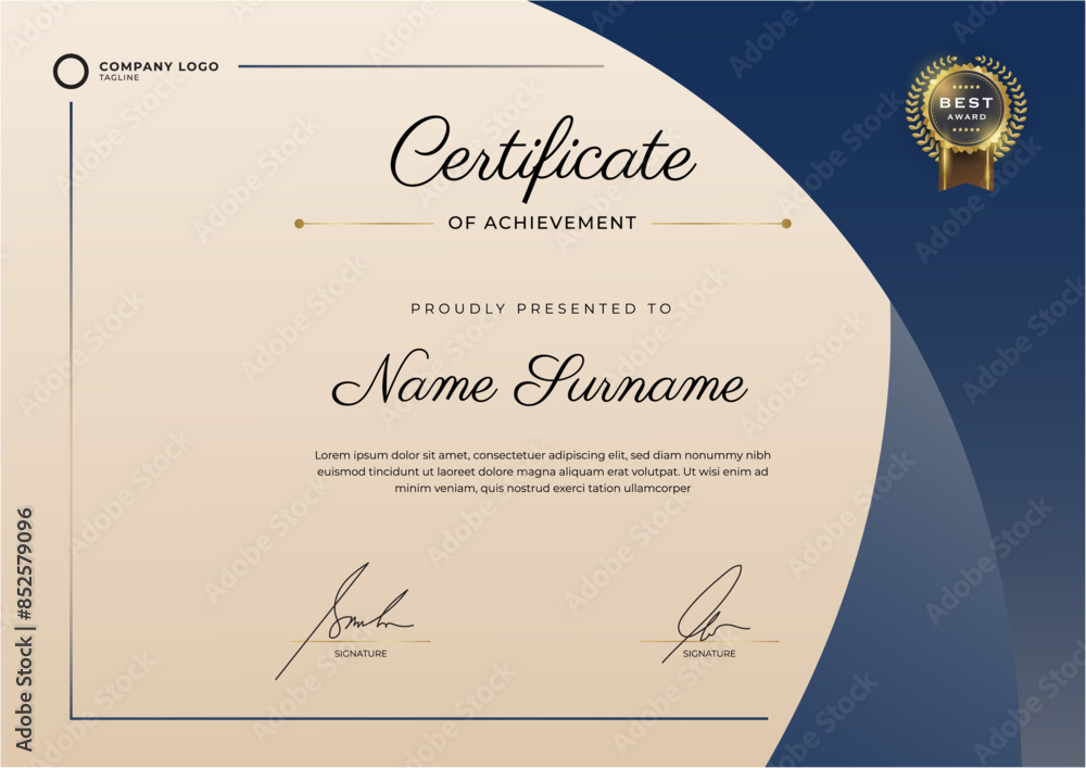 Poster abstract gradient elegant certificate of appreciation, abstract geometric certificate template