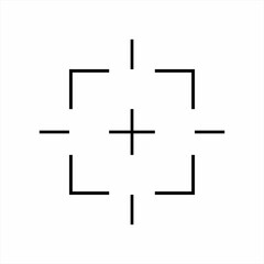 Simple sniper aiming icon. Target aim icon with plus sign in the middle.