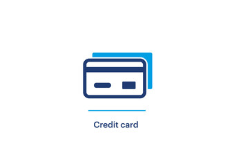 Credit card  icon in vector eps 10.