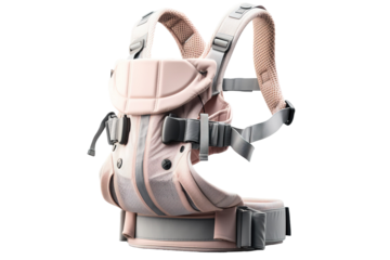Soft Pink Baby Carrier for Comfortable Carrying and Bonding on a Clear PNG or White Background.