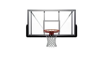 A Basketball Hoop Against A Crisp White Background, Ready For Action on a Clear PNG or White Background.