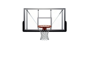 A Basketball Hoop Against A Crisp White Background, Ready For Action on a Clear PNG or White Background.