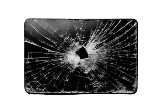 A Shattered Reflection: The Digital Ages Broken Promise on a Clear PNG or White Background.