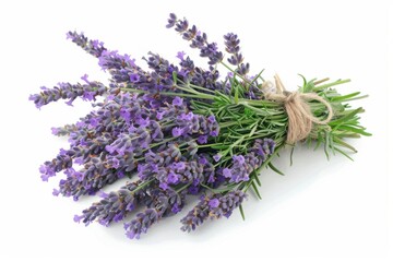 Lavander. Isolated Bunch of Lavender Flowers on White Background