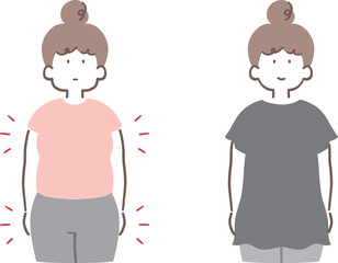 異なる服を着ている女性のイラスト素材