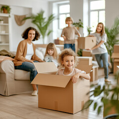 Family Moving Day: Boxes and Bonding in the Living Room