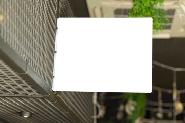 Hanging sign board with copy space area.