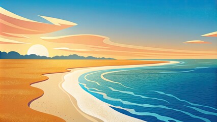 Quiet Beach with Gentle Waves