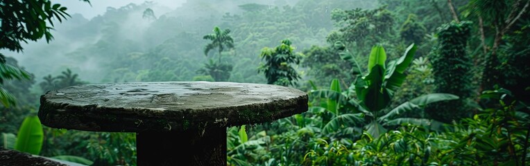 Tropical Garden with Stone Podium Display