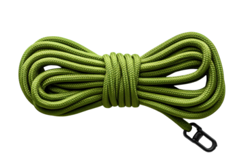 A Single Strand of Olive Green Paracord, Coiled and Ready for Adventure on a Clear PNG or White Background.
