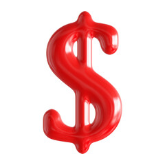 Red 3D Dollar Symbol
