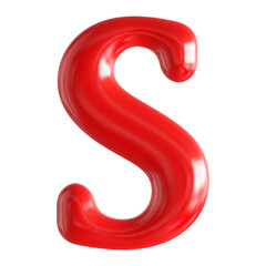 Red 3D Font Letter S uppercase