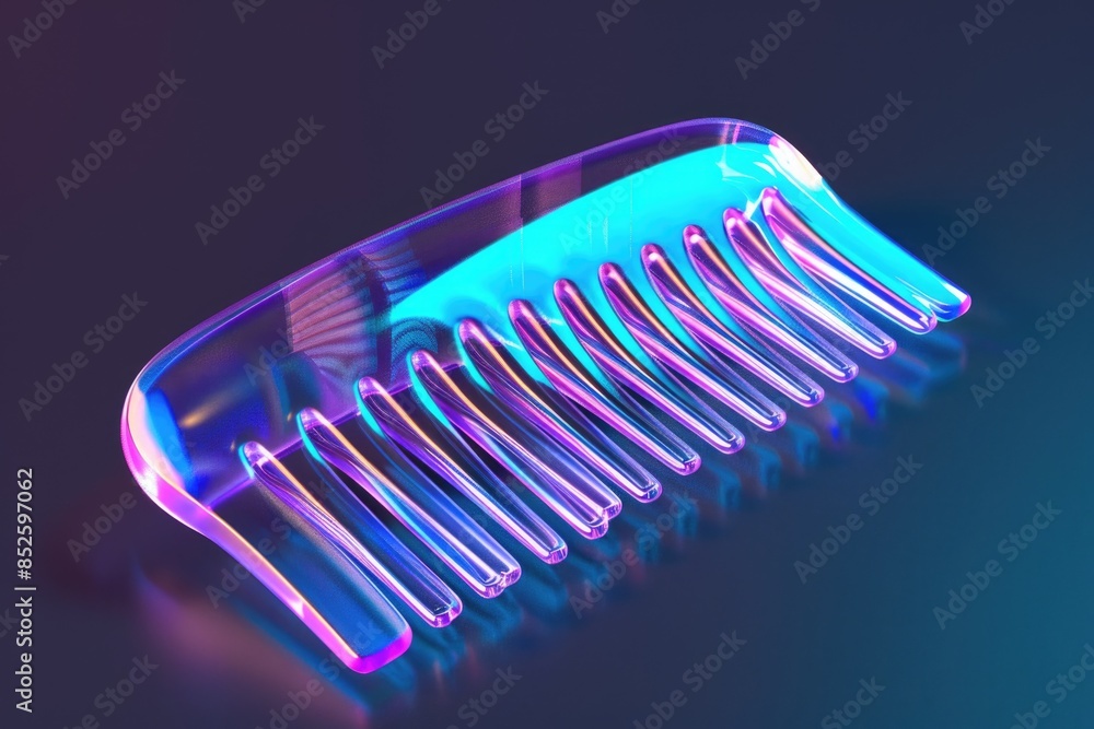 Poster close-up photo of a plastic comb on a table, useful for illustrating small items or adding detail to