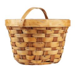 Wooden basket isolated on transparent background