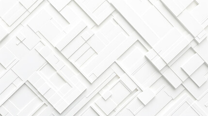 Abstract geometric background with 3D white rectangular patterns. Modern minimal design texture for architecture, tech, or wallpaper uses.