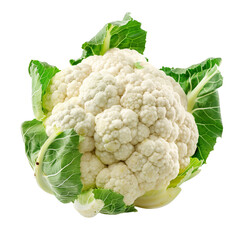 fresh Green vegetable Cauliflower for making food isolated on a transparent background. Fresh cauliflower vegetable. Design element for food store, poster, publicity. Vegetables department.