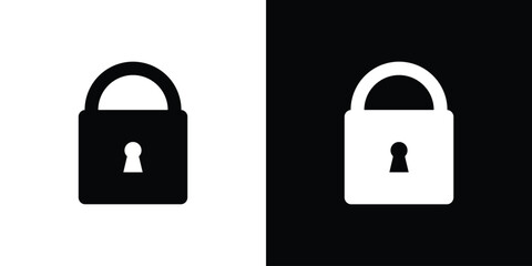 Lock key flat icon sign vector