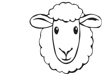 a sheep silhouette vector art illustration