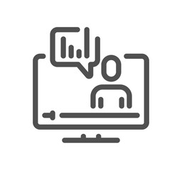 Business people meeting related icon outline and linear vector.