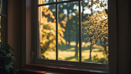 Fototapeta premium Take a photo from inside looking out through a window.