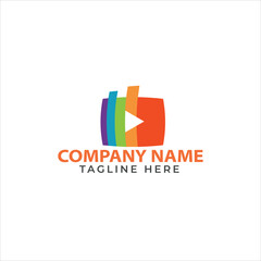 Video Chat logo design concept vector

