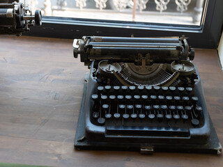 vintage typewriter with paper