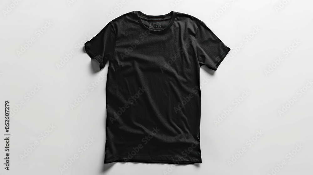 Poster Black T-Shirt Mockup on White Background