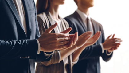 People standing and clapping their hands