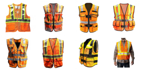 Light vest png isolated set in 3d transparent using for all purpose.