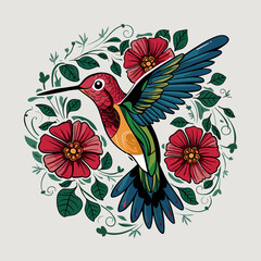 Fototapeta premium illustration of a hummingbird