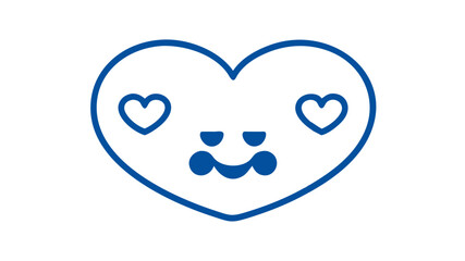 A line drawing of a heart with a cute face in the middle of a transparent background. The face inside the heart consists of two smaller hearts for the eyes, a curved line for the cheerful character.AI
