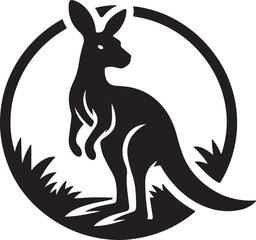 kangaroo icon silhouette vector 