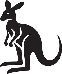 kangaroo icon silhouette vector 