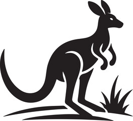 kangaroo icon silhouette vector 