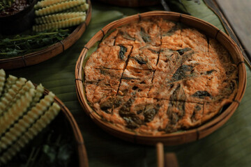 Local food made from eggs and vegetables.
