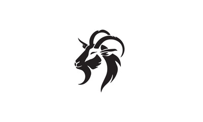 Goat head vector logo design