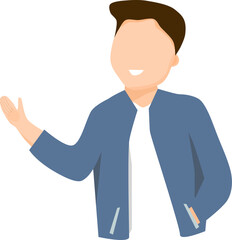 man explaining gesture