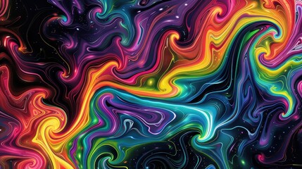 Psychedelic Swirls: Vibrant Abstract Art
